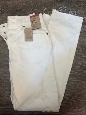Levi's White Men's Straight Jeans 501